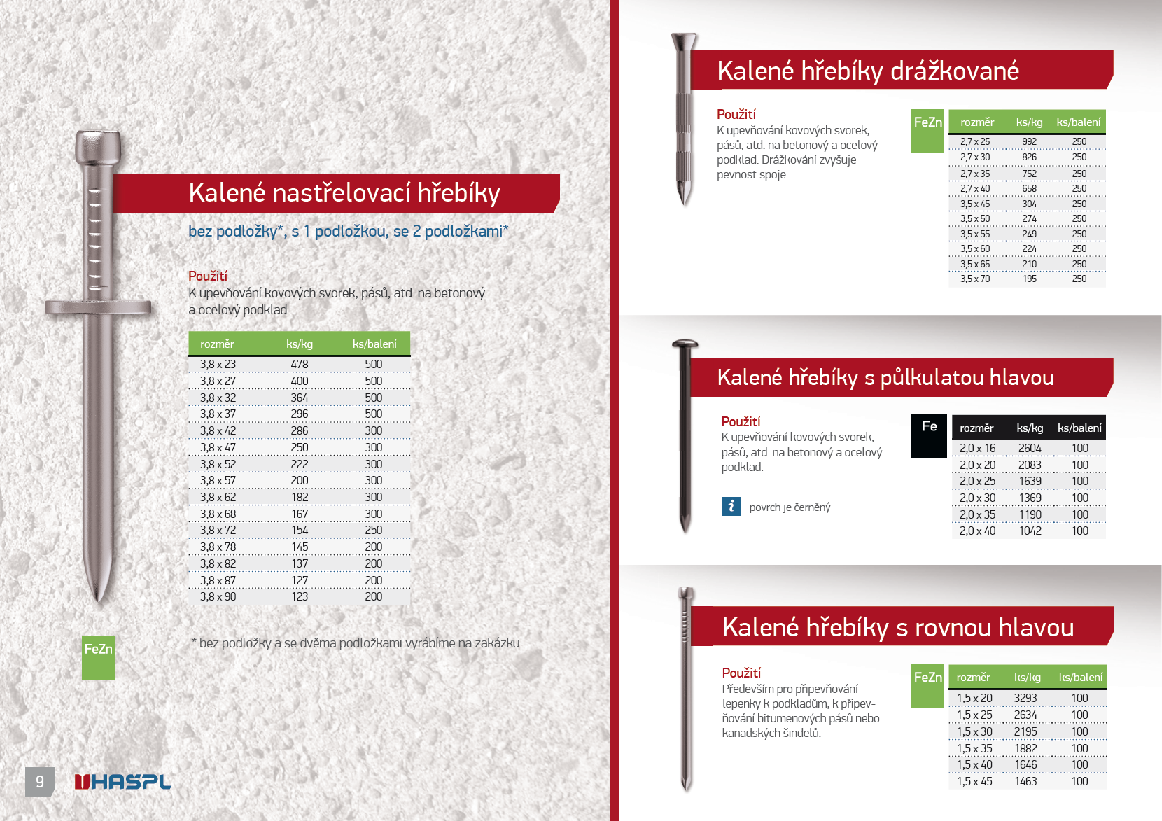 Katalog hřebíků HAŠPL 2012