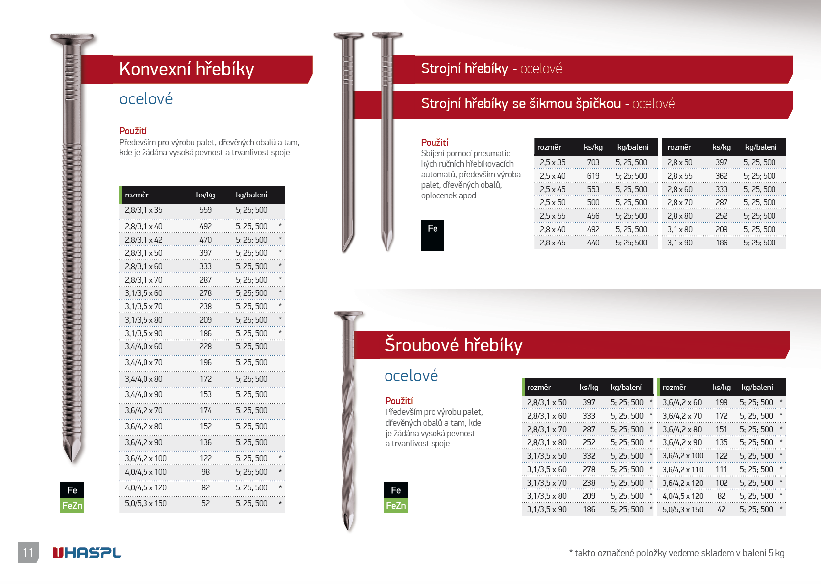 Katalog hřebíků HAŠPL 2012