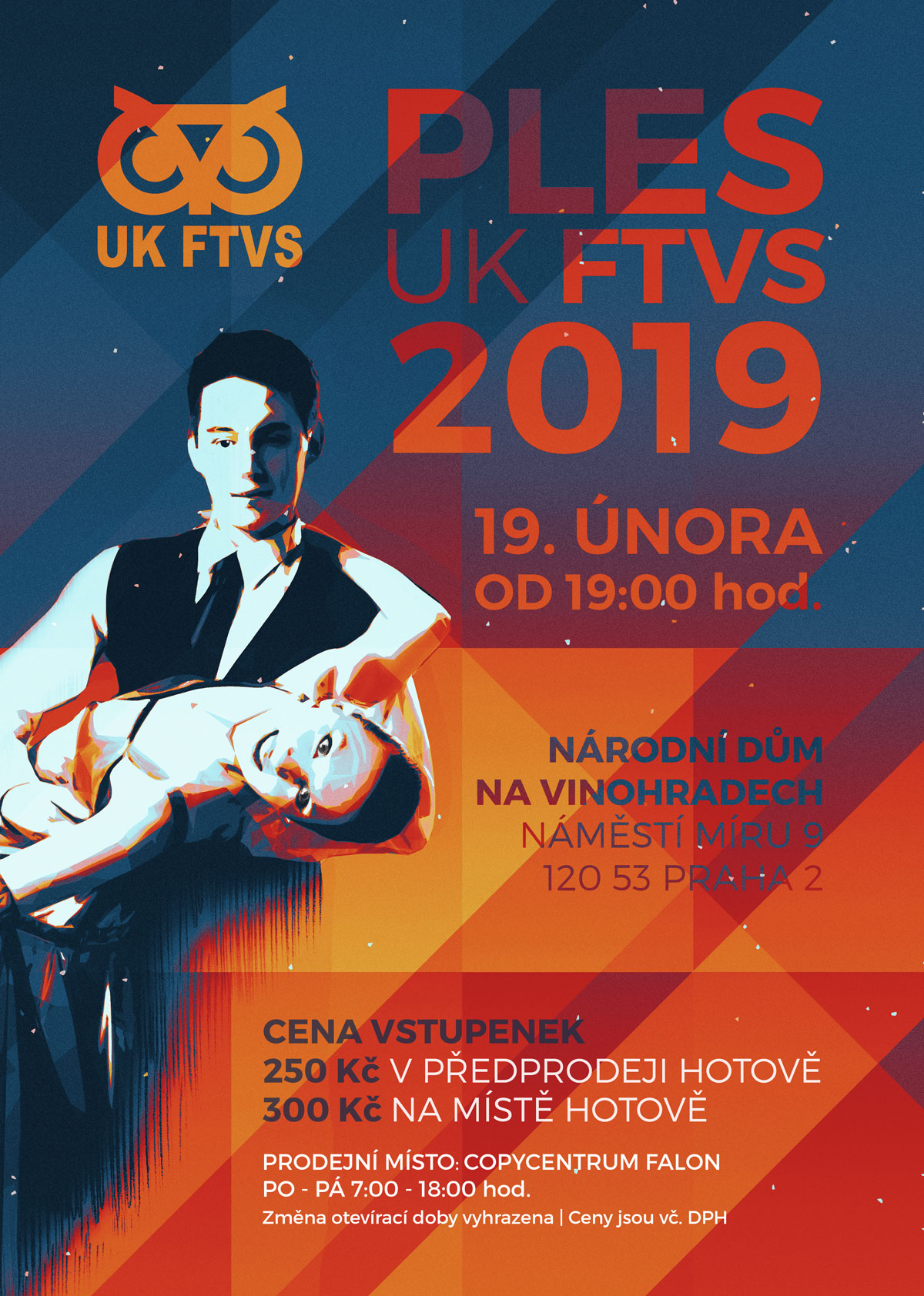 Plakát ples UK FTVS 2019